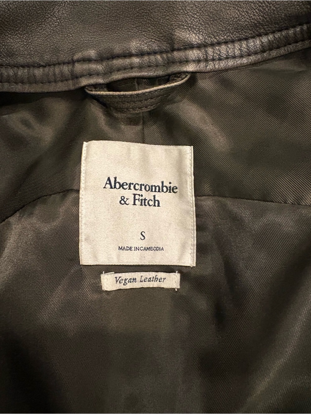Abercrombie & Fitch Dark Brown Leather Bomber Jacket - Picture 4 of 4